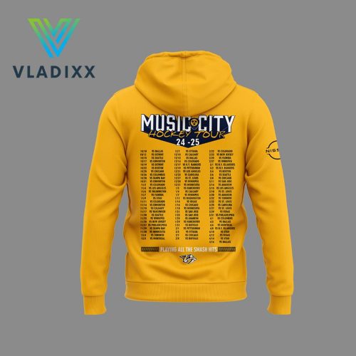 Nashville Predators Music City Hockey Tour 24-25 Yellow Hoodie