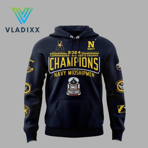 Navy Midshipmen 2024 Champions Dark Blue Hoodie