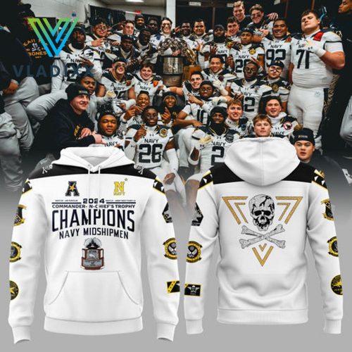 Navy Midshipmen 2024 Champions White Hoodie