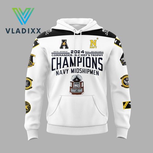 Navy Midshipmen 2024 Champions White Hoodie