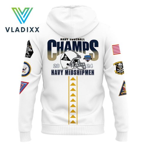 Navy Midshipmen Armed Forces Bowl White Zip Hoodie