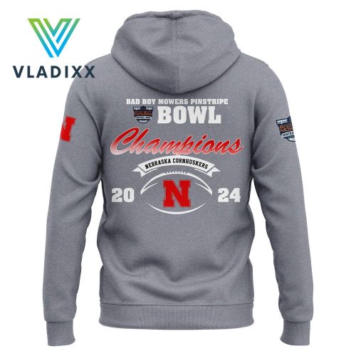 Nebraska Cornhuskers Football 2024 Champions Gray Hoodie