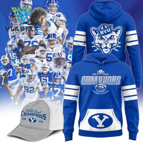 New BYU Cougars Football Alamo Bowl Blue Hoodie, Cap