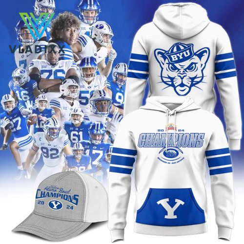 New BYU Cougars Football Alamo Bowl White Hoodie, Cap