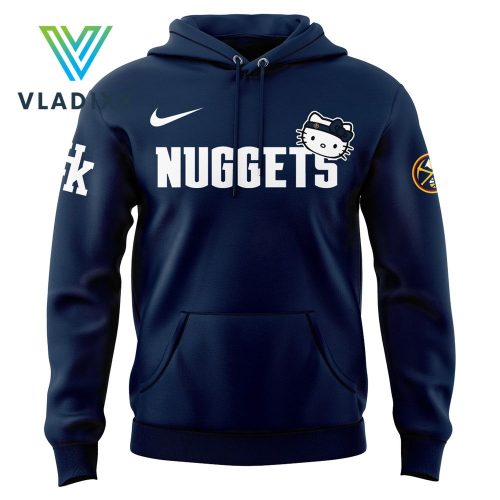 New Hello Kitty x Denver Nuggets NBA Dark Blue Hoodie