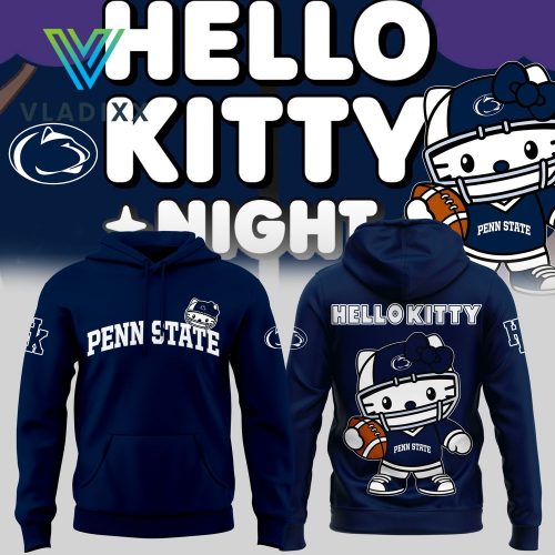 New Hello Kitty x Penn State Nittany Lions Football Dark Blue Hoodie