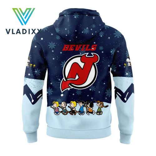 New Jersey Devils Peanuts Snoopy Christmas Dark Blue Hoodie Pants Cap