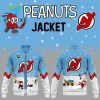 New Boston Bruins Peanuts & Snoopy Christmas Dark Blue Baseball Jacket