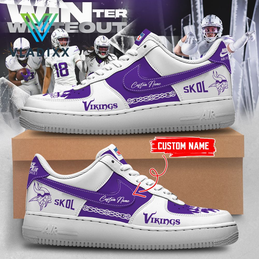 New Minnesota Vikings Personalized 2025 Purple Air Force 1