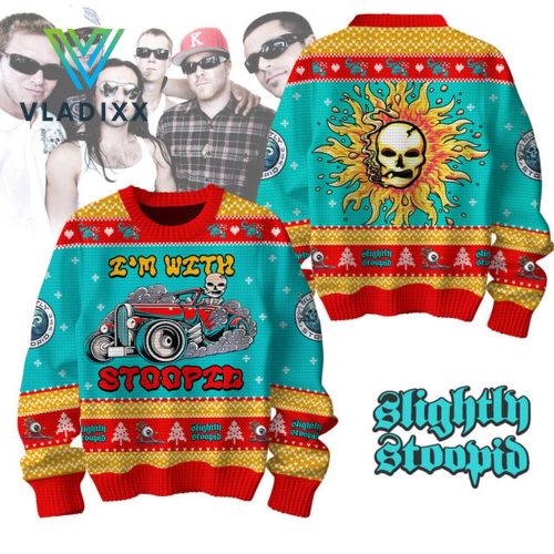 New Slightly Stoopid Red Blue Christmas Sweater