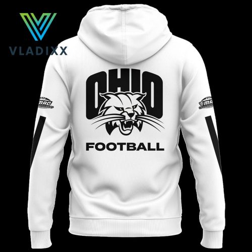 Ohio Bobcats Football 2024 White Zip Hoodie