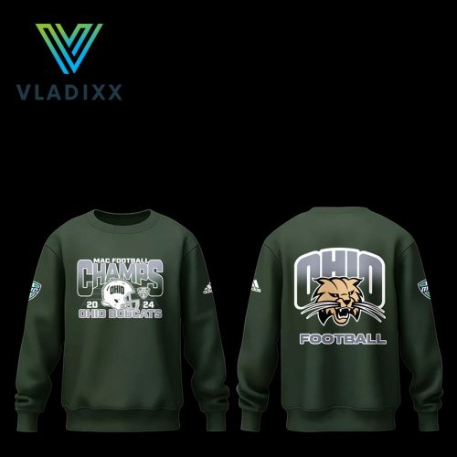 Ohio Bobcats Football Champions 2024 Dark Green Sweatshirt