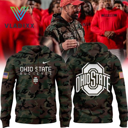 Ohio State Buckeyes Football Camo 2024 Hoodie, Cap