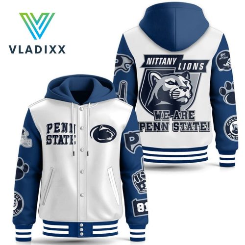 Penn State Nittany Lions Football Hooded Baseball Jacket