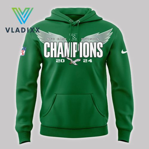 Philadelphia Eagles 2024 NFC EAST Division Champions Green Hoodie