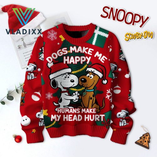 Scooby Doo & Snoopy Red Christmas Sweater