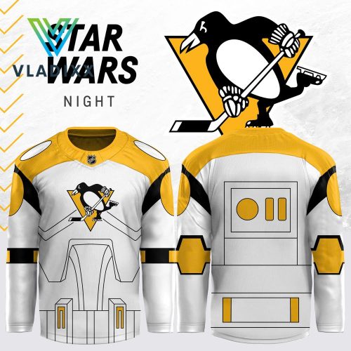 Star Wars Pittsburgh Penguins White And Yellow Hockey Jersey