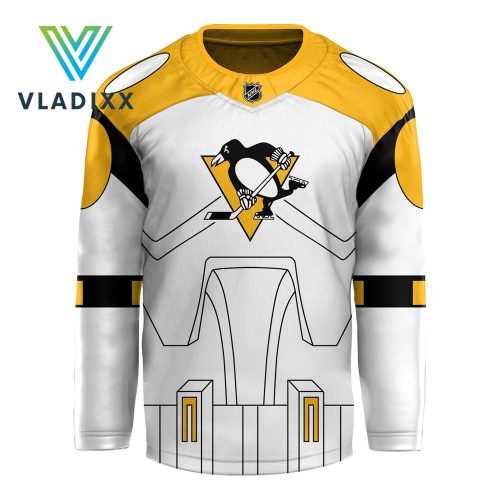 Star Wars Pittsburgh Penguins White And Yellow Hockey Jersey