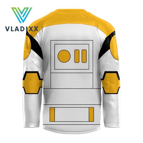 Star Wars Pittsburgh Penguins White And Yellow Hockey Jersey