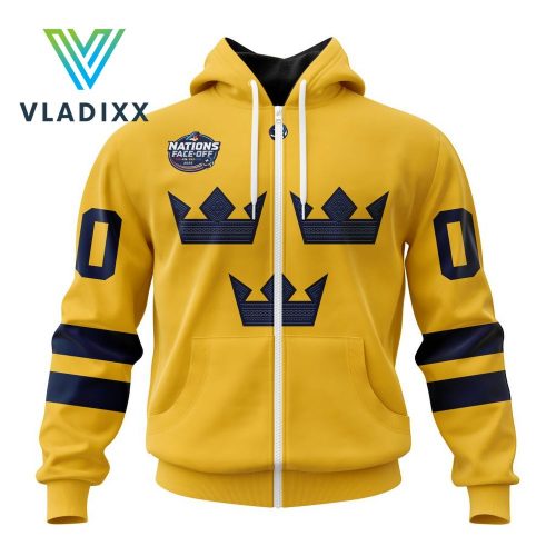 Sweden National Ice Hockey Team 4 Nations FaceOff 2025 Hoodie