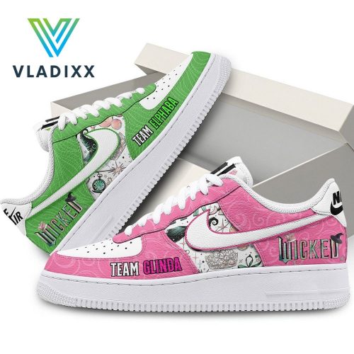 Wicked 2024 Pink And Green Nike Air Force 1 Sneakers