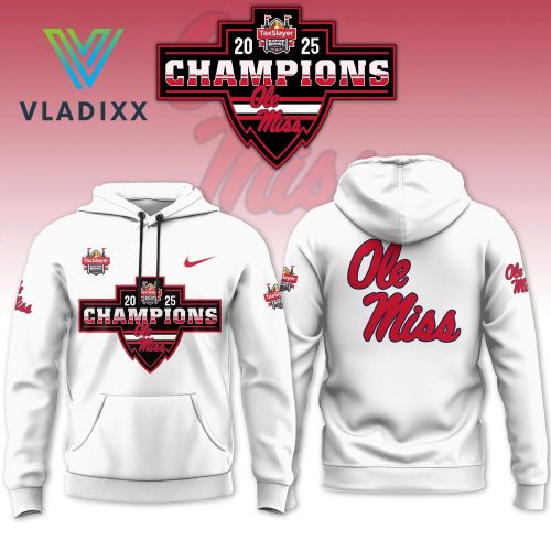 2025 GATOR BOWL GAMEDAY Ole Miss Champions White Hoodie