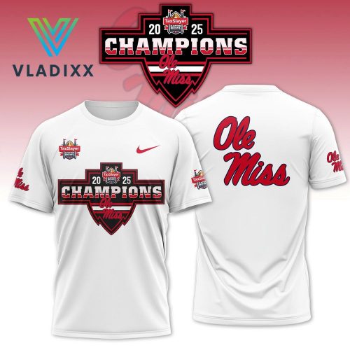 2025 GATOR BOWL GAMEDAY Ole Miss Champions White Shirt