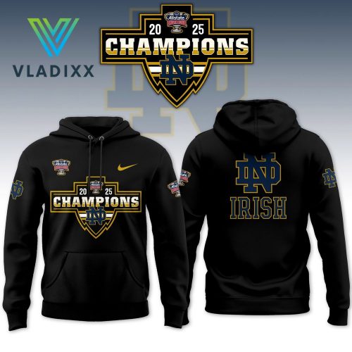 2025 SUGAR BOWL Champions Notre Dame Nike Black Hoodie