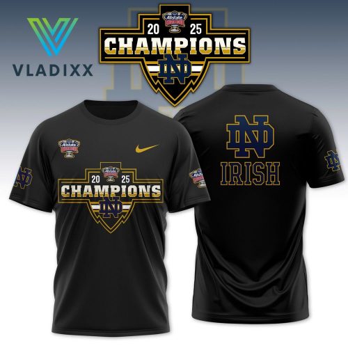 2025 SUGAR BOWL Champions Notre Dame Nike Black Shirt