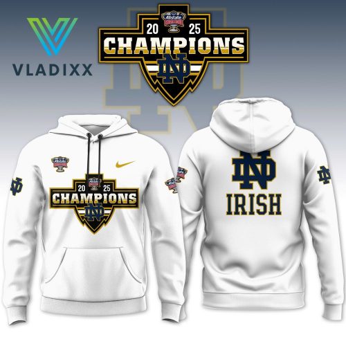 2025 SUGAR BOWL Champions Notre Dame White Hoodie