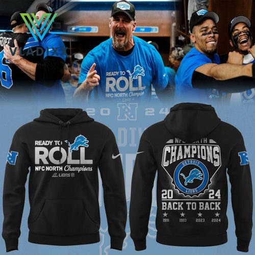 Detroit Lions NFC North Division Champions 2024 Black Hoodie