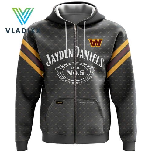 Jayden Daniels Washington Commanders Football Zip Hoodie