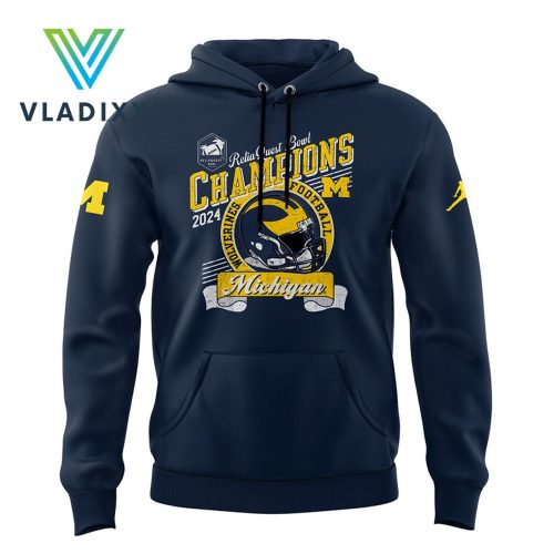 Michigan Wolverines ReliaQuest Bowl 2024 Champions Navy Hoodie