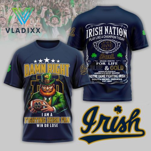 Notre Dame Fighting Irish Football Sugar Bowl 2025 Navy Shirt