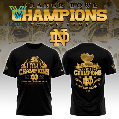 Notre Dame Fighting Irish NCAA Orange Bowl Champions Black Shirt