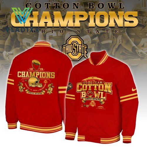 Ohio State Buckeyes NCAA Cotton Bowl Champions Red Baseball Jacket