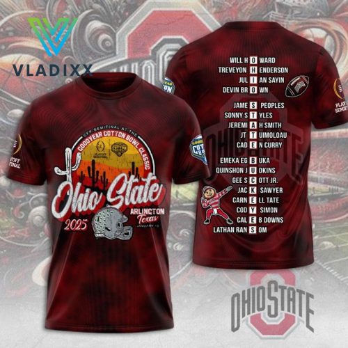 Rose Bowl Game 2025 Ohio State Buckeyes 3D Apparel Shirt