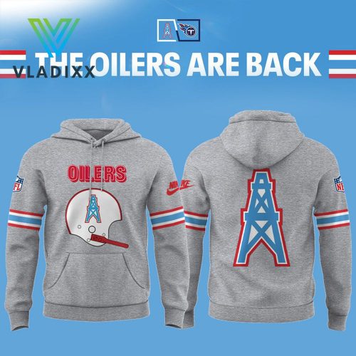 Tennessee Titans NFL 2025 The Oilers Throwback Gray Hoodie Set