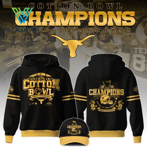 Texas Longhorns NCAA Cotton Bowl Champions Black Hoodie Set