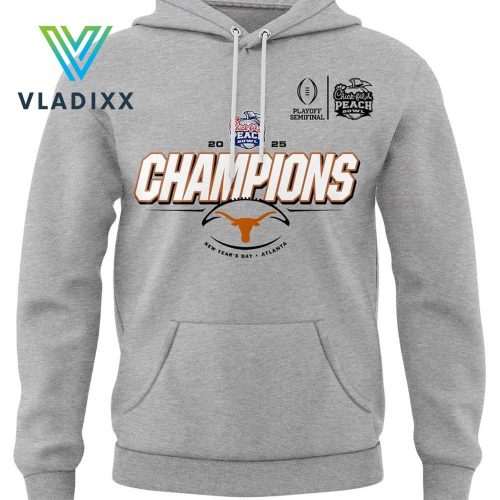 Texas Longhorns Playoff 2025 Peach Bowl Champions Gray Hoodie