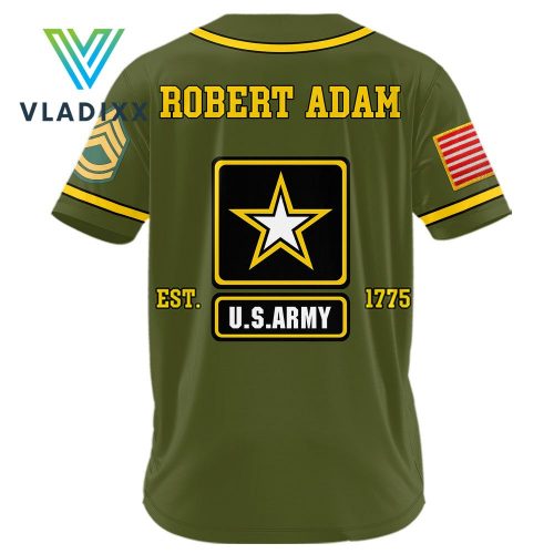 United States Army Military Personalized Baseball Jersey