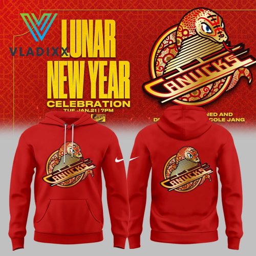 Vancouver Canucks Lunar New Year By Nicole Jang Red Hoodie Set